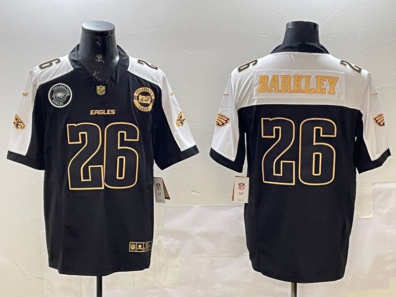 Men Philadelphia Eagles #26 Barkley Black Thanksgiving three generations 2025 Nike Vapor Limited NFL Jersey style 5